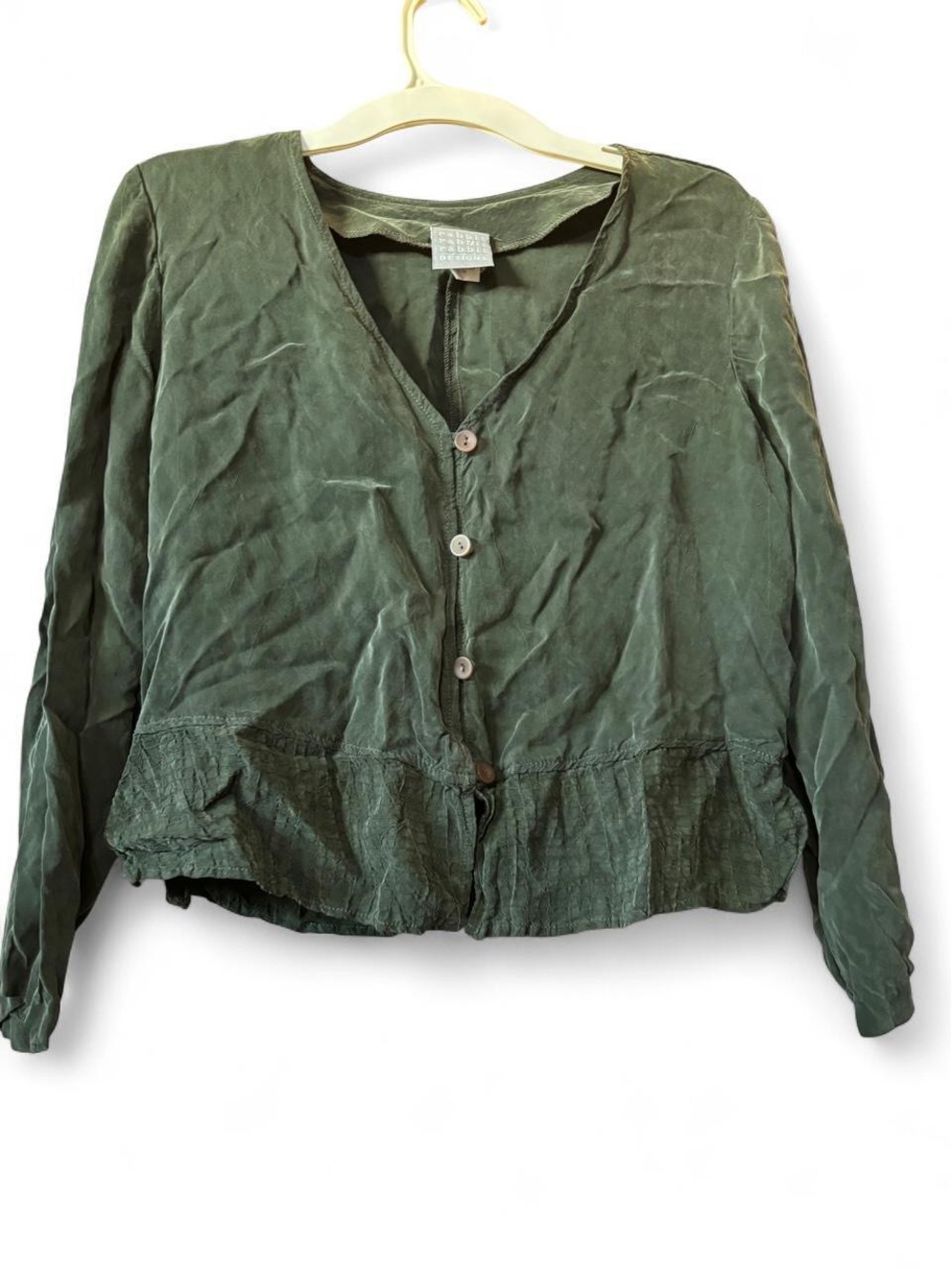 Vintage 90’s Olive Green Button-Front Blouse